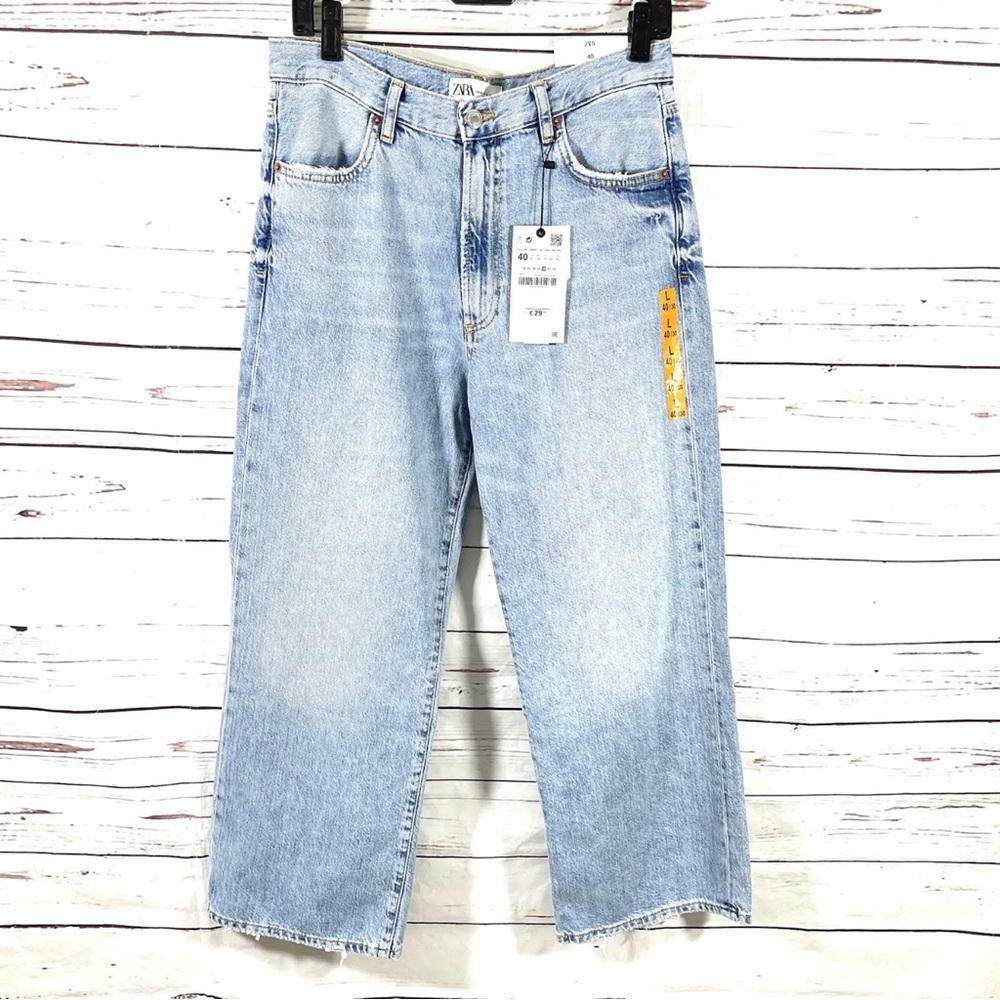 Zara Women’s The‎ Pax  Culotte Jeans High Rise Ankle Length Blue Size 8